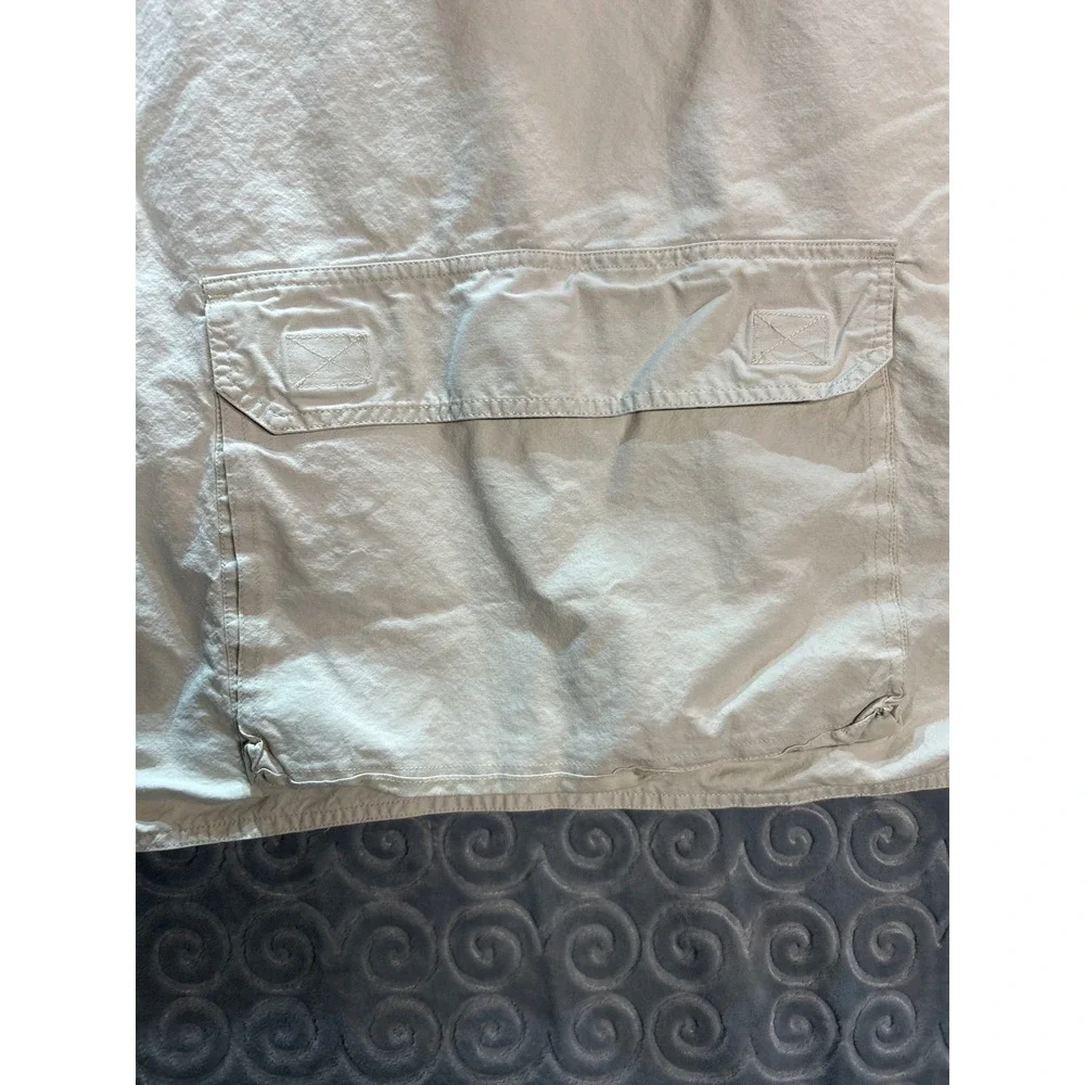 Banana Republic Khaki  Vest‎ Hooded Multi Pocket Zip Up Sleeveless Men Siz L